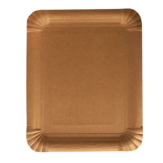 Teller, Pappe "pure" eckig 16,5 cm x 20 cm braun 1