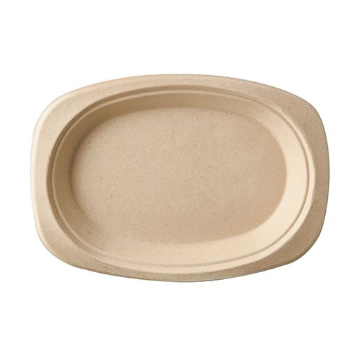 Teller, Zuckerrohr "pure" oval 23 cm x 16 cm x 2 cm natur 1