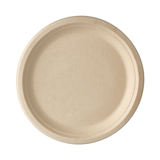 Teller, Zuckerrohr "pure" ungeteilt Ø 26 cm · 2 cm natur 1