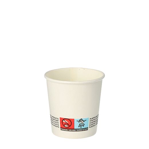 Trinkbecher, Pappe "pure" 0,1 l Ø 6 cm · 6 cm weiss 1