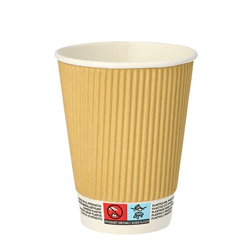 Trinkbecher, Pappe "pure" 0,3 l Ø 9 cm · 11 cm Ripple Wall 1