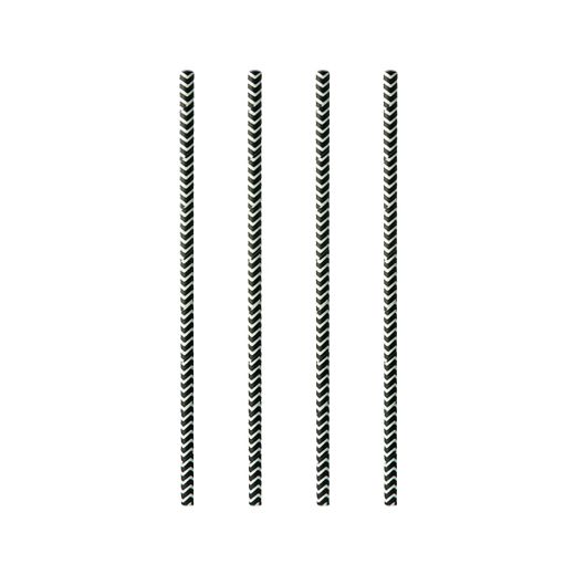 Trinkhalme, Papier Ø 6 mm · 20 cm schwarz/weiss "Zig-Zag" 1