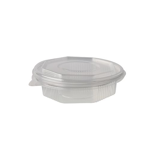Verpackungsbecher mit Klappdeckeln, PP 8-eckig 250 ml 2,8 cm x 11 cm x 11 cm transparent 1