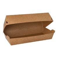Baguetteboxen, Pappe "pure" 7,5 cm x 10,7 cm x 22 cm braun "100% Fair" groß