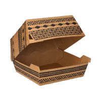 Burgerboxen, Pappe 5,9 cm x 14,8 cm x 13,2 cm braun "Maori" groß