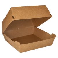Burgerboxen, Pappe "pure" 9 cm x 15,5 cm x 15,5 cm braun "100% Fair" extra groß