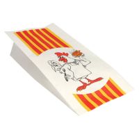 Hähnchenbeutel, Papier mit HDPE-Einlage 28 cm x 13 cm x 8 cm "Max & Moritz" 1/1