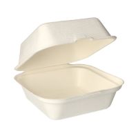 Hamburger-Boxen, Zuckerrohr 8 cm x 14 cm x 15 cm weiss