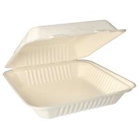 Menüboxen, Zuckerrohr ungeteilt 8 cm x 25,5 cm x 25,5 cm weiss