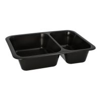 Menüschalen, PP 2-geteilt 4,5 cm x 22,7 cm x 17,8 cm schwarz