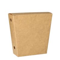 Pommes-Frites-Schütte, Pappe "pure" 1200 ml 4,3 cm x 14,5 cm x 11 cm braun mit Klappdeckel