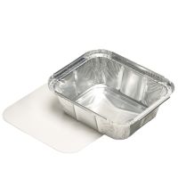 Schalen, Alu + Einlegedeckel, PE-beschichtet eckig 0,5 l 4,2 cm x 11,4 cm x 14 cm