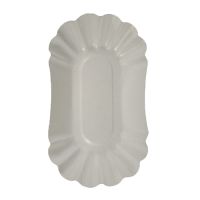 Schalen, Pappe [ff] oval 10,5 cm x 17,5 cm x 3 cm weiss