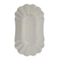 Schalen, Pappe [ff] oval 10,5 cm x 17,5 cm x 3 cm weiss