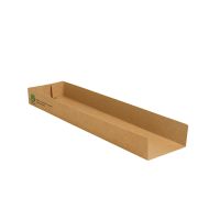 Snacktrays, Pappe "pure" 3 cm x 7,3 cm x 28,5 cm braun "100% Fair"