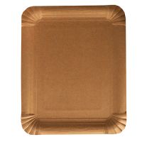 Teller, Pappe "pure" eckig 16,5 cm x 20 cm braun