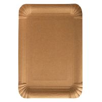 Teller, Pappe "pure" eckig 16,5 cm x 23 cm braun