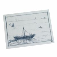 Tischsets, Papier 30 cm x 40 cm weiss "Ruderboot"