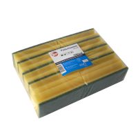 Topfreiniger, Schwamm 4,3 cm x 15 cm x 7 cm gelb/grün mit Griffrille, kratzend