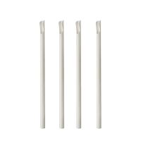 Trinkhalme mit Löffel, Papier "pure" Ø 8 mm · 20 cm weiss