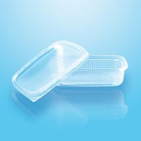 Verpackungsbecher mit Deckel, PP eckig 125 ml 2,9 cm x 8,9 cm x 11,4 cm transparent