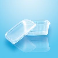 Verpackungsbecher mit Deckel, PP eckig 200 ml 4,4 cm x 8,9 cm x 11,4 cm transparent