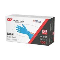 "WORK-INN/PS" Handschuhe, Nitril puderfrei "Blue Soft" blau Größe XL