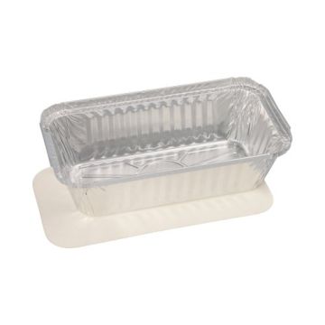 Schalen, Alu + Einlegedeckel, PE-beschichtet eckig 0,7 l 4,9 cm x 10,3 cm x 19,5 cm