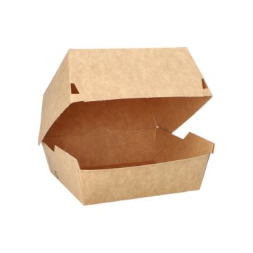 Burgerboxen, Pappe "pure" 7 cm x 11,5 cm x 11 cm braun "100% Fair" groß
