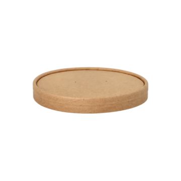 Deckel für Suppenbecher, Pappe "pure" rund Ø 11,5 cm · 1,6 cm braun "100% Fair"