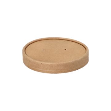 Deckel für Suppenbecher, Pappe "pure" rund Ø 9,8 cm · 1,6 cm braun "100% Fair"