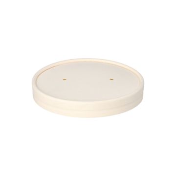 Deckel für Suppenbecher, Pappe "To Go" rund Ø 11,8 cm weiss
