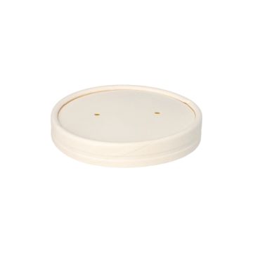 Deckel für Suppenbecher, Pappe "To Go" rund Ø 9,9 cm weiss