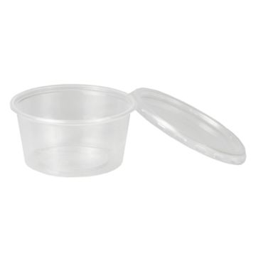 Dressingbecher mit Deckel, PP rund 80 ml Ø 7 cm · 3,5 cm transparent