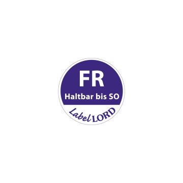 "LabelLord" Etiketten Ø 19 mm blau "Aqualabel" FR haltbar bis SO, abwaschbar