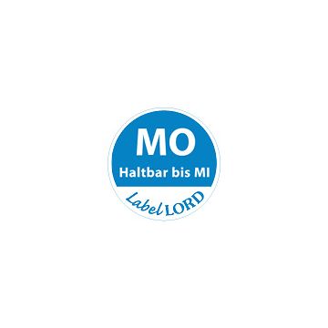 "LabelLord" Etiketten Ø 19 mm blau "Aqualabel" MO haltbar bis MI, abwaschbar