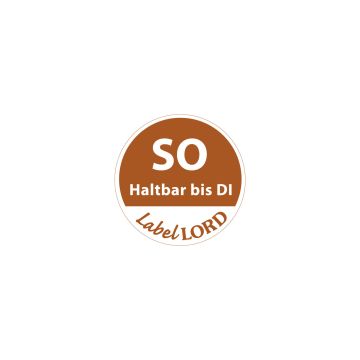 "LabelLord" Etiketten Ø 19 mm braun "Aqualabel" SO haltbar bis DI, abwaschbar