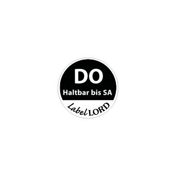 "LabelLord" Etiketten Ø 19 mm schwarz "Aqualabel" DO haltbar bis SA, abwaschbar