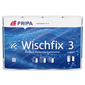 Küchenrollen 3-lagig 26 cm x 24 cm weiss "Wischfix" 51 Blatt