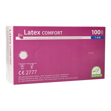 "Medi-Inn PS" Handschuhe, Latex puderfrei "Comfort" weiss - natur Größe M