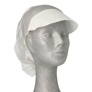 "Medi-Inn" Barett-Hauben, Vlies Ø 52 cm weiss mit Schirm