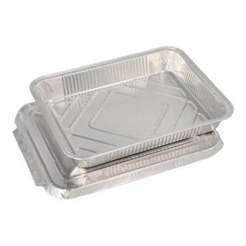 Menüschalen + Deckel, Alu ungeteilt 930 ml 3 cm x 17,7 cm x 22,5 cm
