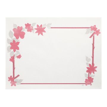 Tischsets, Papier 30 cm x 40 cm weiss "Blumenranke"