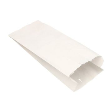 Papierfaltenbeutel, Cellulose, gefädelt 35 cm x 15 cm x 7 cm weiss Füllinhalt 2,5 kg