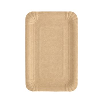 Teller, Pappe "pure" eckig 13 cm x 20 cm braun