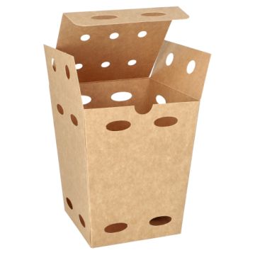 Pommes-Frites-Boxen, Pappe "pure" 15 cm x 10,5 cm x 10,5 cm braun "100% Fair" klein