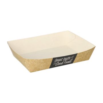Snacktrays, Pappe "pure" 4 cm x 11 cm x 16 cm "Good Food"