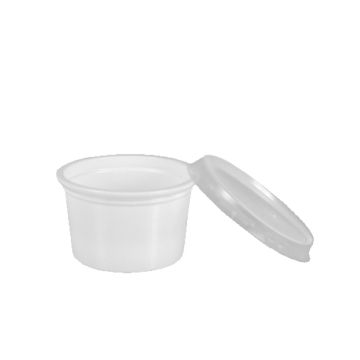 Portionsbecher mit Deckel, PP 30 ml Ø 46 mm · 28 mm weiss