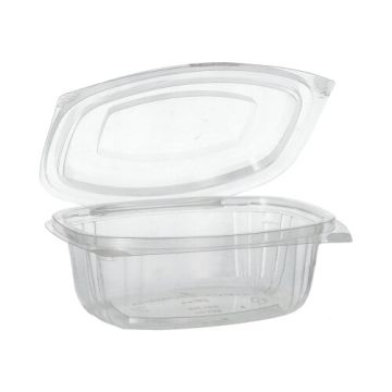 Feinkost- und Salatschalen mit Klappdeckeln, PLA "pure" 500 ml 6,4 cm x 16,1 cm x 13,2 cm glasklar