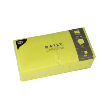 Servietten "DAILY Collection" 1/4-Falz 24 cm x 24 cm limonengrün